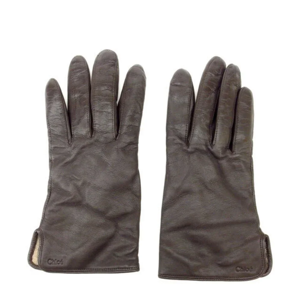 Chloe gloves Brown Woman Authentic Used